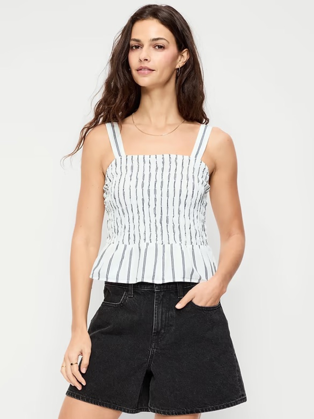 Old Navy Smocked Peplum Tank Top - Size Medium
